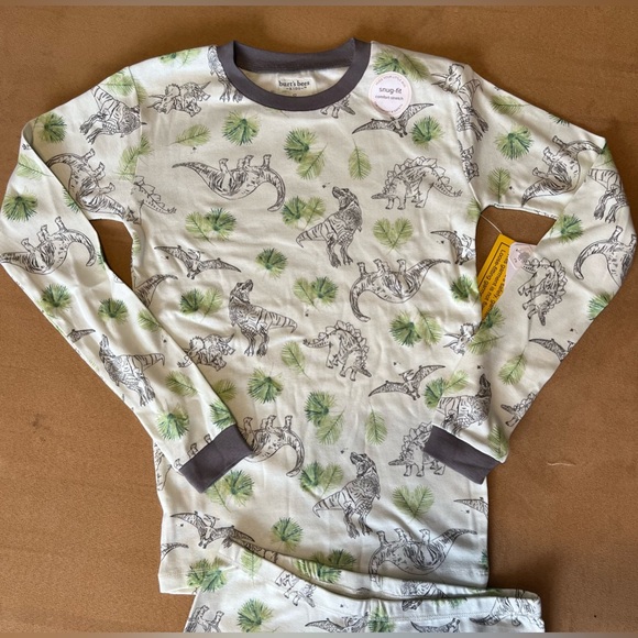 Burt’s Bees 2 piece pajama set, Dinosaurs, Size 12, NWT - Picture 2 of 3
